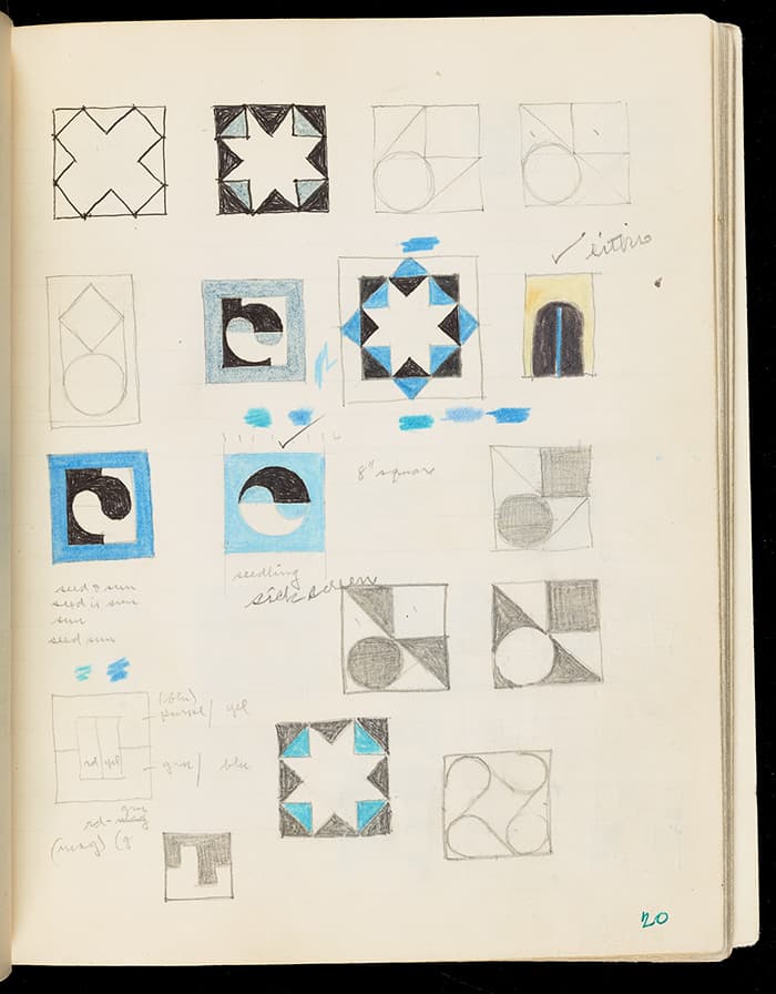 Detail of Frederick Hammersley sketchbook