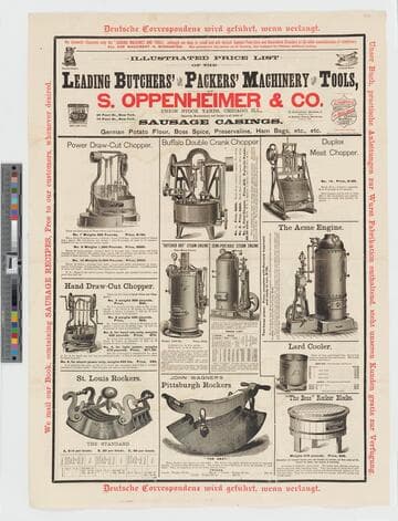 Illustrated price list of the leading butchers' and packers' machinery and tools, by S. Oppenheimer & Co