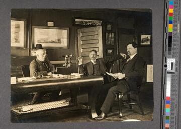 Henry E. Huntington, Epes Randolph, and unidentified man