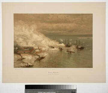Battle of Mobile Bay, passing Fort Morgan and the torpedoes
