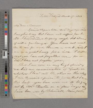 Thomas Babington Macaulay, 1st Baron Macaulay. Letter to Selina (Mills) Macaulay