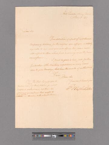 Letter from George Washington, headquarters Morristown, to Brigadier General Alexander McDougall