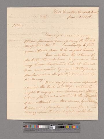 Letter from George Washington, headquarters Middlebrook, to Major General Alexander McDougall