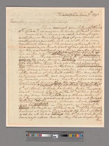Letter from George Washington, Philadelphia, to Robert Lewis
