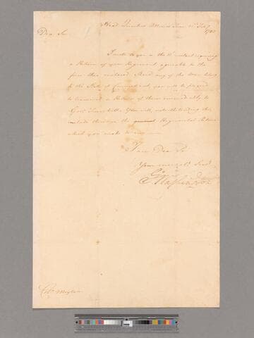 Letter from George Washington, headquarters Morristown, to Colonel Stephen Moylan