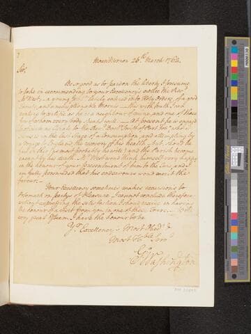 Letter from George Washington, Mount Vernon, to Horatio Sharpe