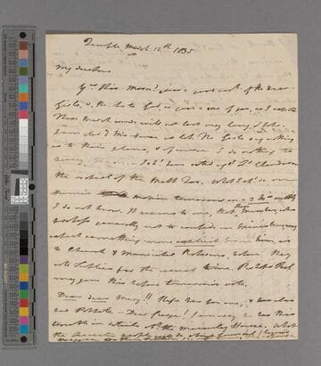 Thomas Babington. Letter to Jean (Macaulay) Babington