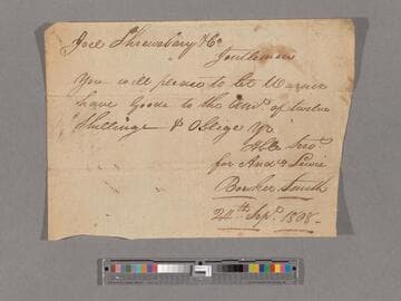 Requisition for supplies by Andrew Lewis and B. Smith via Warren