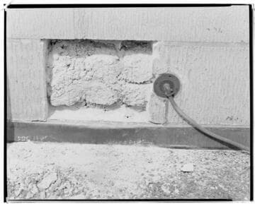 B1.20 - Edison Building, 5th & Grand - Leaky Places. Mortar backing at Terra Cota