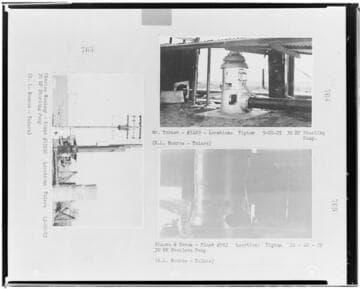 P4 - Pumping Plants - page 13 of Laws Book. three copy prints of Pumping Plant customers