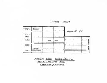 Lighting layout for Antelope Valley Ledger Gazette