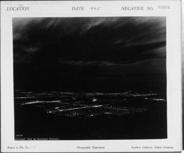 L1.1 - Lighting, misc. - city lights as seen from Mount Wilson in 1911