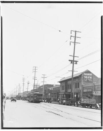 Distribution Lines - High Voltage line in business district. Western Ave