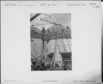 Big Creek, Florence Lake Dam - Looking east - Angle Buttress 10 in foreground