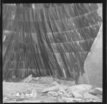 Big Creek, Florence Lake Dam - View of Intrados, Arch #18