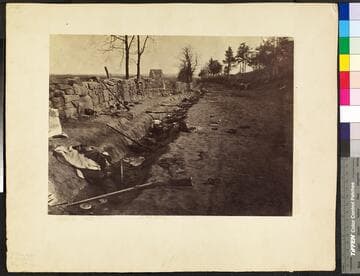Behind stone wall, Marye's Heights, Fredericksburg, May 4, 1863