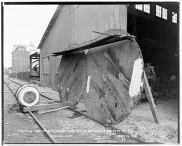 T2 Testing - Testing Equipment arranged for Destruction Test No. 8 - looking east