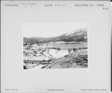 Big Creek, Florence Lake Dam - Water spilling over diversion dam
