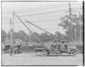 Truck and "Take Off" pole derrick
