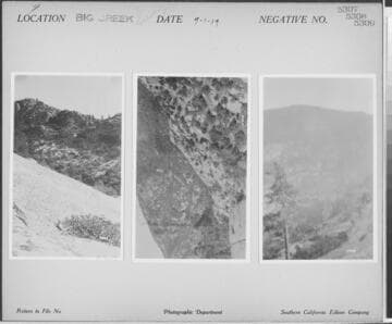 Big Creek Scenery - Reconnoissance of reservoir sites on middle fork San Joaquin River