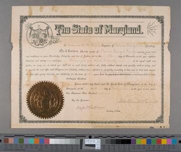 Election certificate, certifying Roderick M. McGregor as surveyor of Prince George's County, 1901