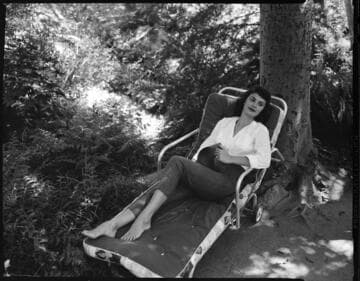 Lady on outdoor recliner