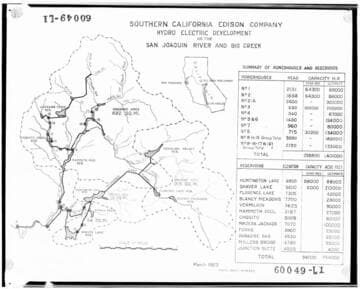Big Creek Develpopment (map) showing existing and ultimate capacity