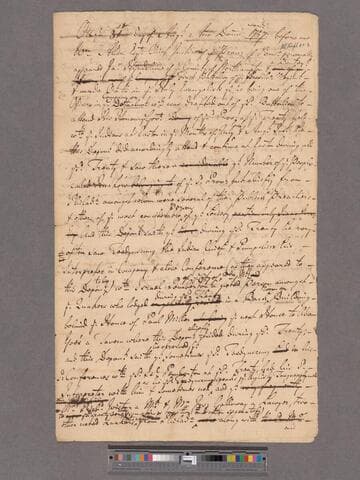 James Hyndshaw affidavit regarding a meeting between Teedyuscung and Israel Pemberton at Easton
