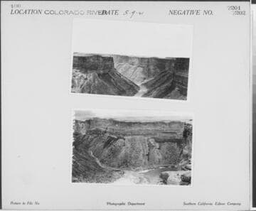Colorado River - Shot from canyon rim showing Colorado River below