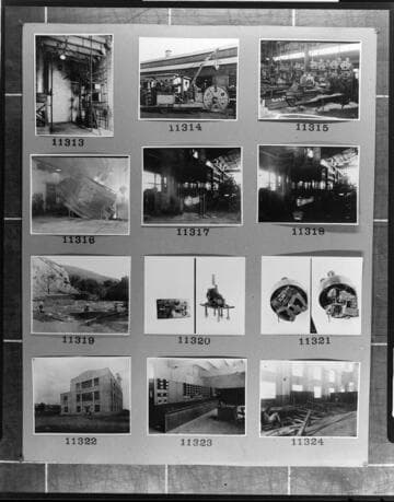 Multiple-image copy film negative with images of Edison customers, and SCE Substations: #02-11313 to #02-11324