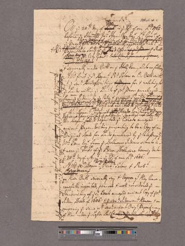 Richard Peters' affidavit regarding the handwriting of the 1686 Walking Purchase deed