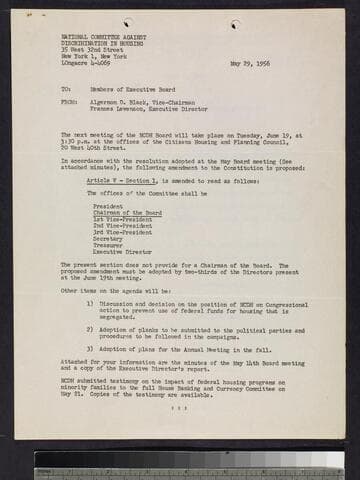 National Committee Against Discrimination in Housing  items