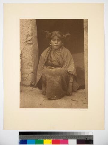 Hopiland, Arizona. Young Hopi girl of the pueblo of Oraibi