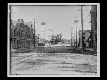 Railway tracks on street, Los Angeles