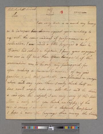 Montagu, Elizabeth (Robinson). Letter to William Freind
