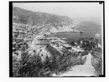 William Wrigley, Jr. home on hill overlooking Avalon Bay, Catalina Island