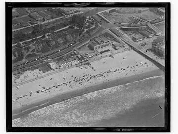 Aerial view of Santa Monica beach