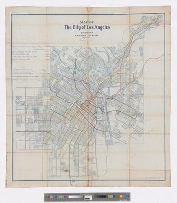 Map of the City of Los Angeles showing railway system. May 15, 1903, September 1, 1903