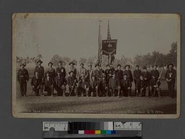 New York Veterans at G.A.R. Encampment, Santa Monica, Cal. July 27, 1894
