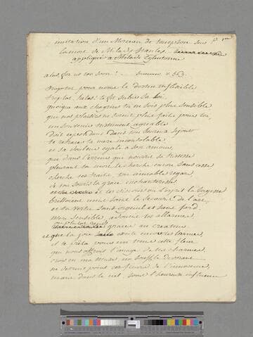 [Unknown author]. Imitation d'un Morceau de Thompson sur la mort de Milady Stanley: [a poem in French]