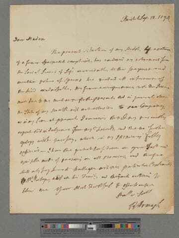 Robinson, Richard, 1st Baron Rokeby. Letter to Elizabeth (Robinson) Montagu