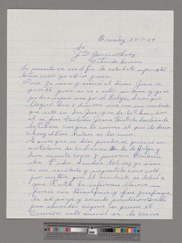 Letter from José Chávez Esparza (Brawley, California) to Paco Chávez Esparza (San José, California)
