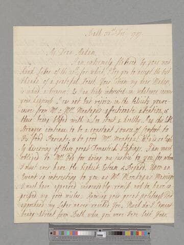 Roper, Henrietta. Letter to Elizabeth (Robinson) Montagu