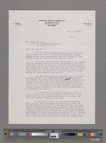 Letter from Herbert Lapham to Peter SooHoo