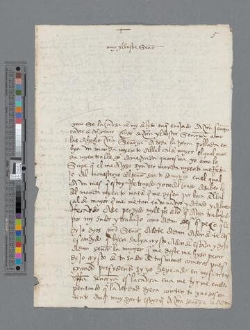 Alonso de Medina letter to Pedro de la Gasca, Bishop