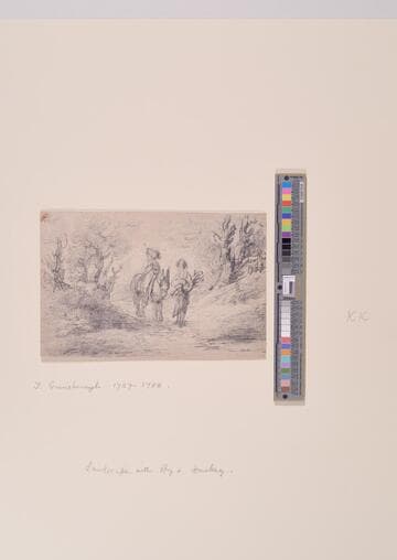 Landscape with Donkey and Figures