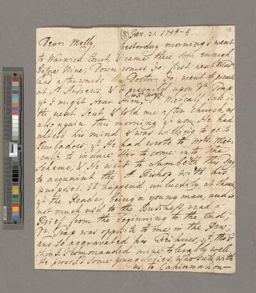 Theophilus Leigh letter to Mary Leigh Leigh