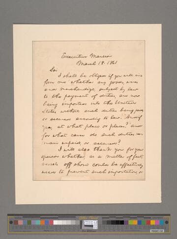 Abraham Lincoln, Washington, D.C., letter to Salmon P. Chase