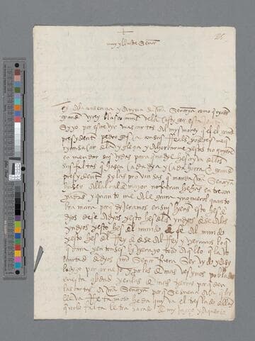 Alonso de Medina letter to Pedro de la Gasca, Bishop