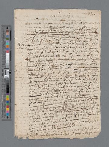 Pedro de la Gasca, Bishop, draft letter to Carlos V, Emperor of Germany and King of Spain